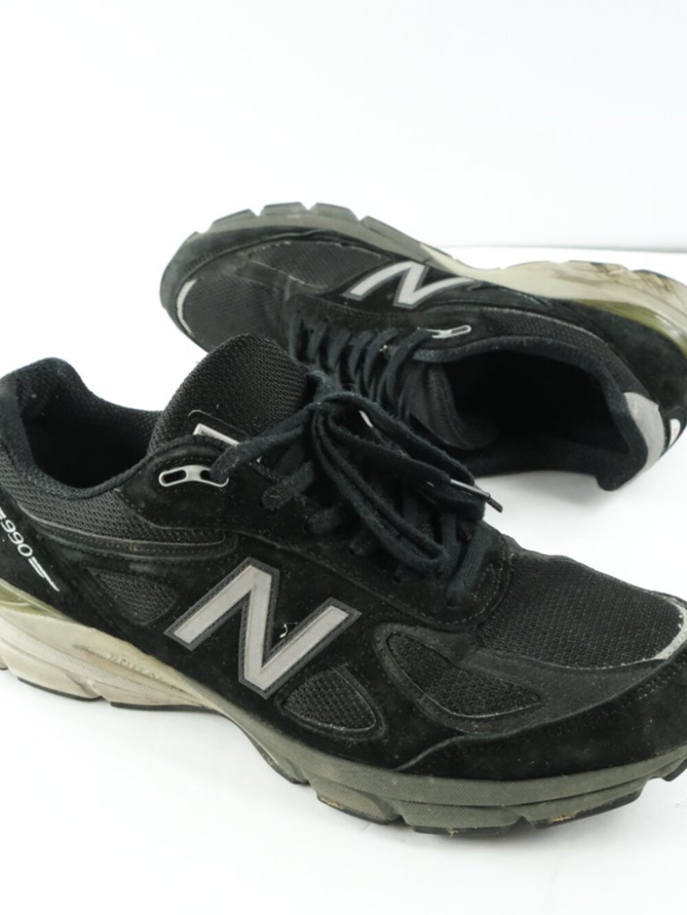 New Balance 990v4 M990BK4 Black Suede Mesh Running Shoes Mens Size 12